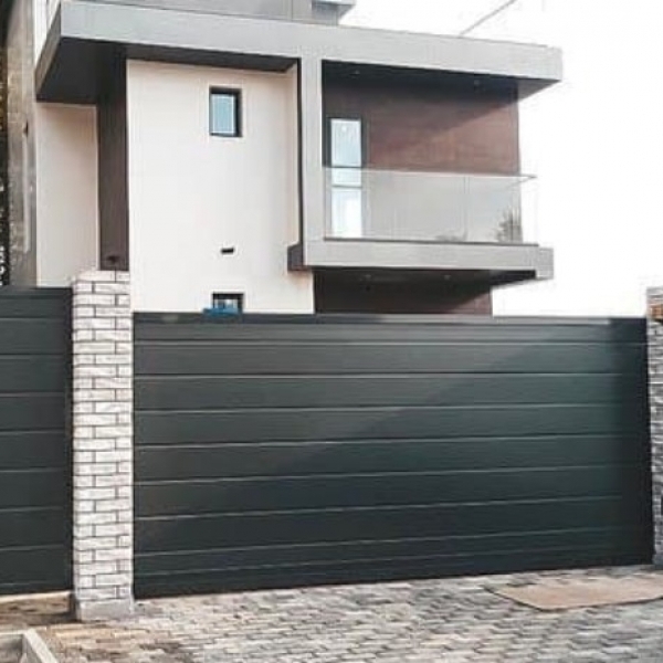 Откатные въездные ворота Алютех Prestige